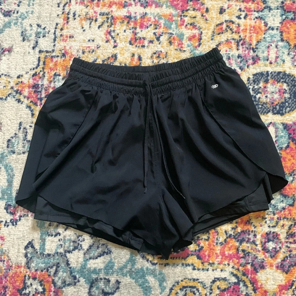 Legend Black Activewear Hot Short Lined Shorts w/ Phone Pocket Bike Short sz L